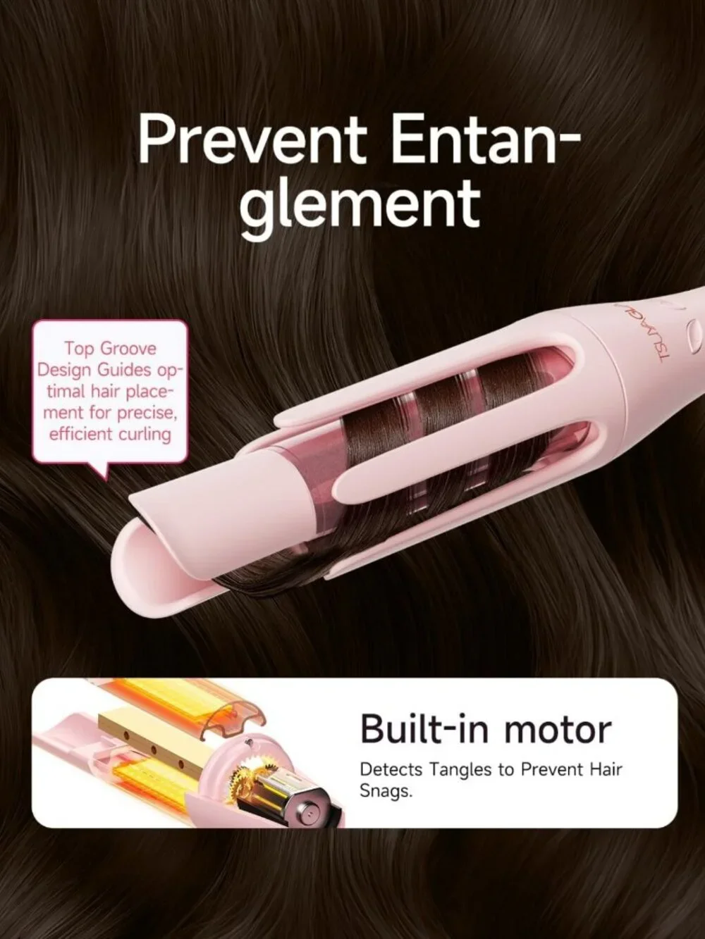 Automatic Curling Iron with Long Barrel - Pro Hair Curler for Effortless Waves